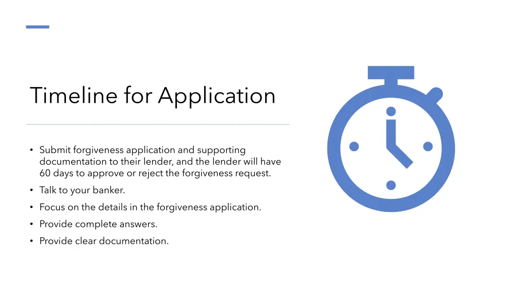 timeline for application