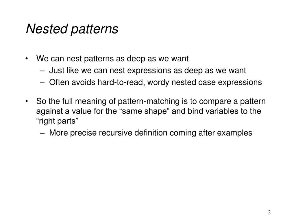nested patterns