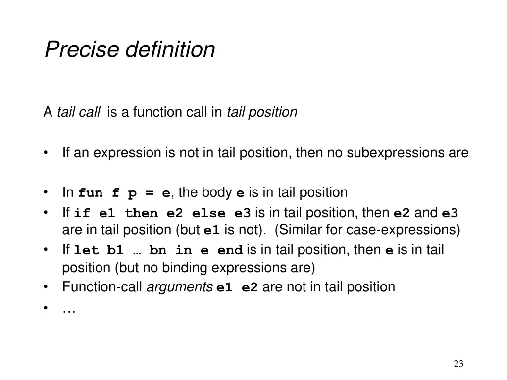 precise definition