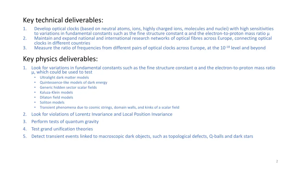 key technical deliverables 1 develop optical