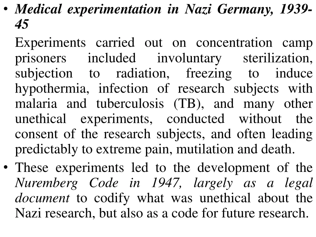medical experimentation in nazi germany 1939