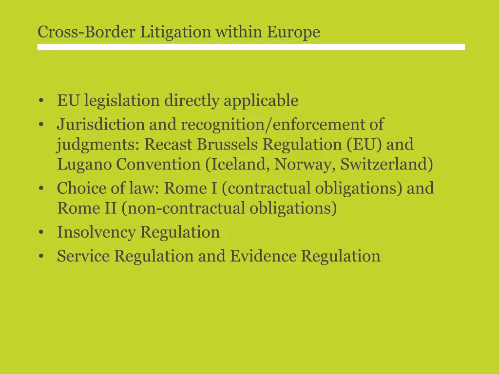 cross border litigation within europe
