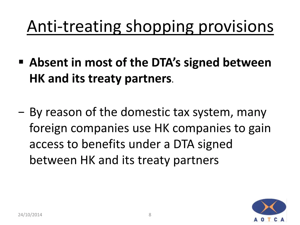 anti treating shopping provisions