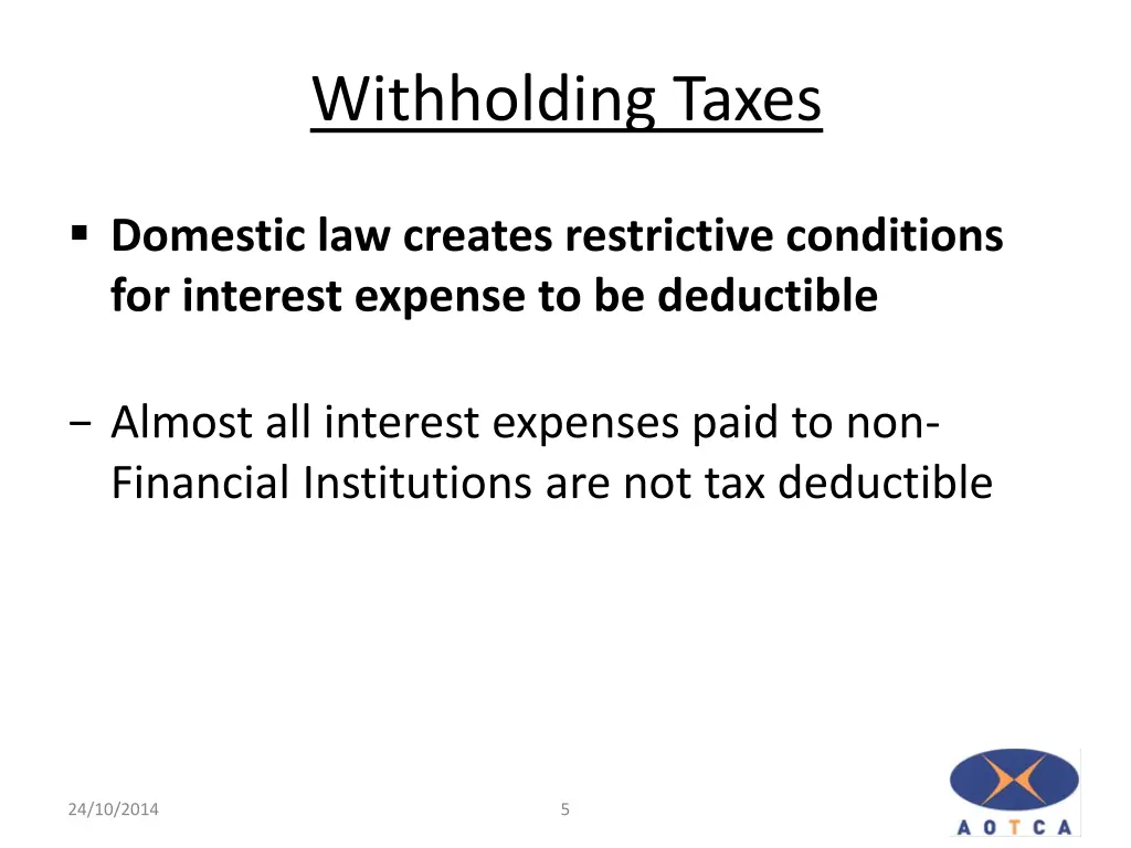 withholding taxes 1