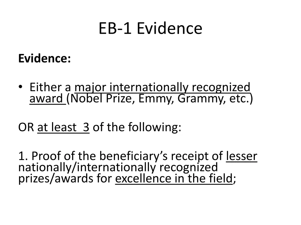 eb 1 evidence