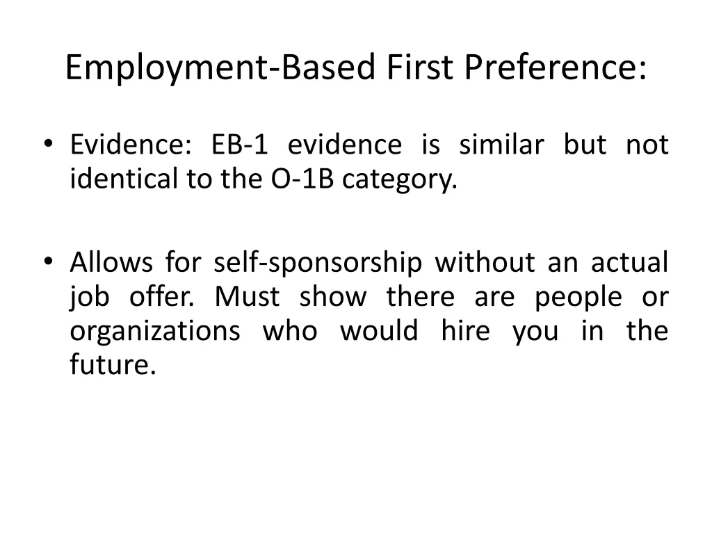 employment based first preference