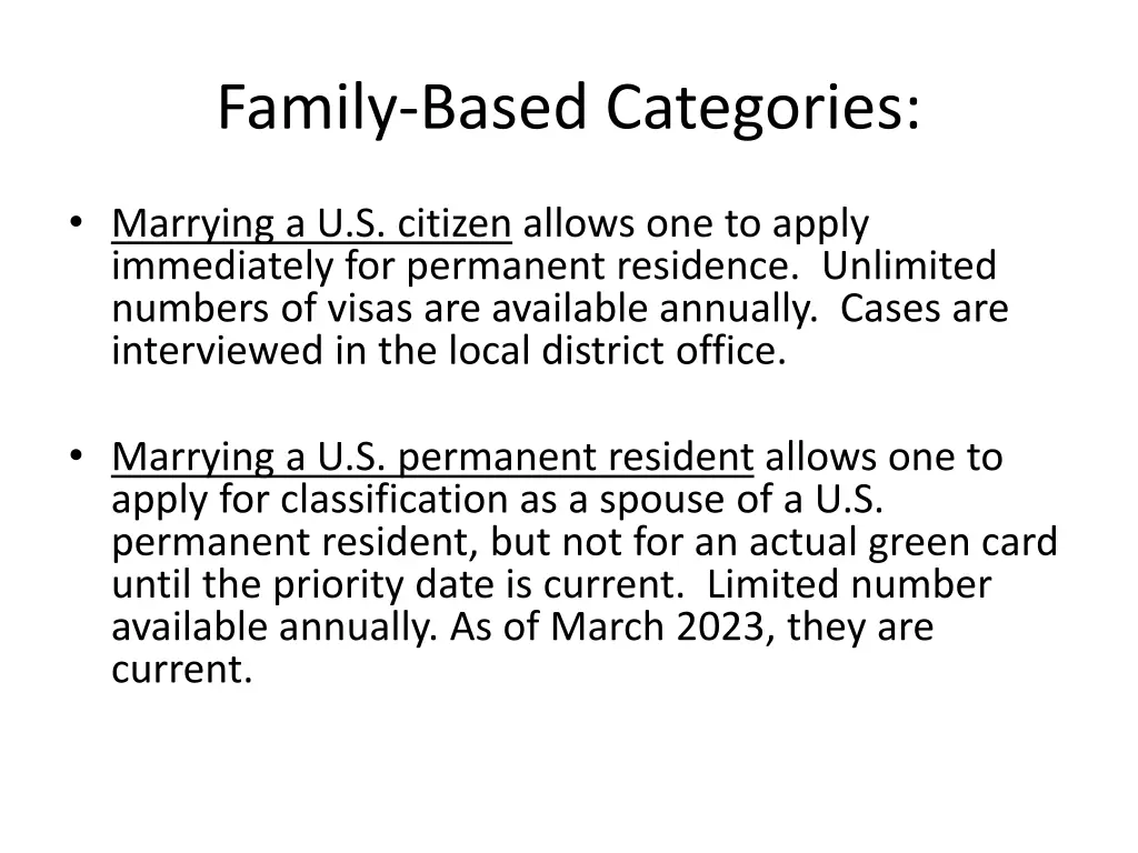 family based categories