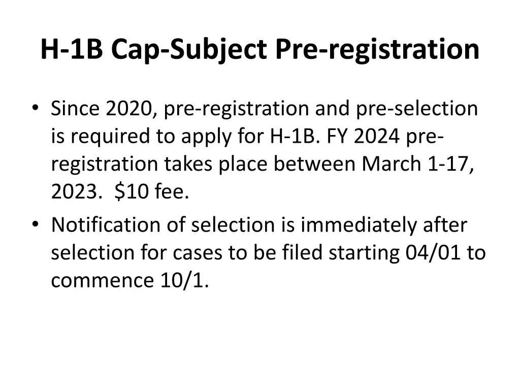 h 1b cap subject pre registration