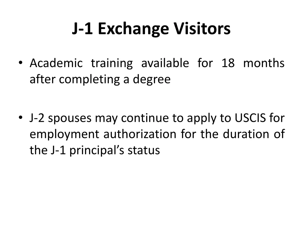 j 1 exchange visitors
