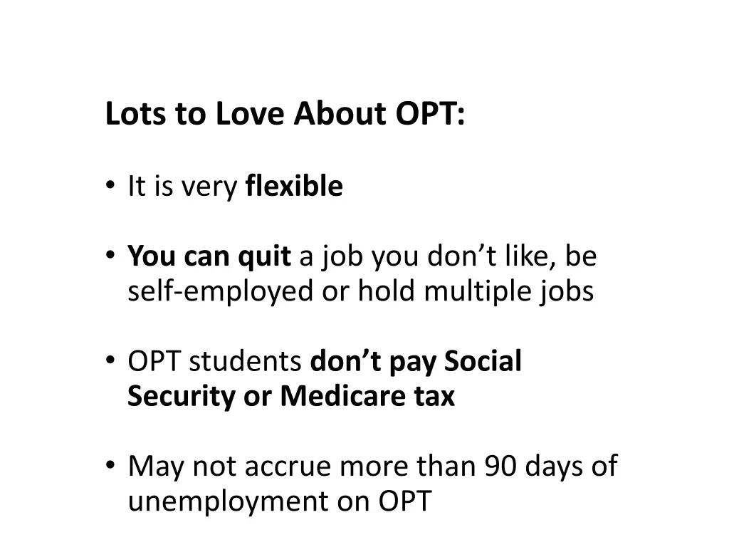 lots to love about opt