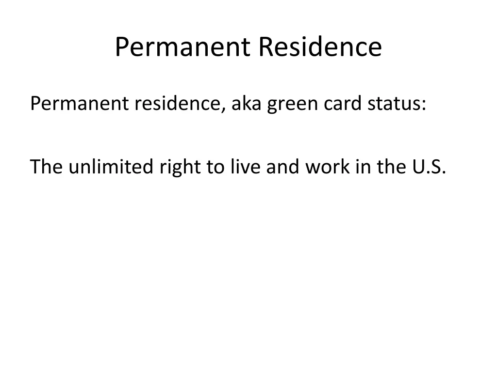 permanent residence