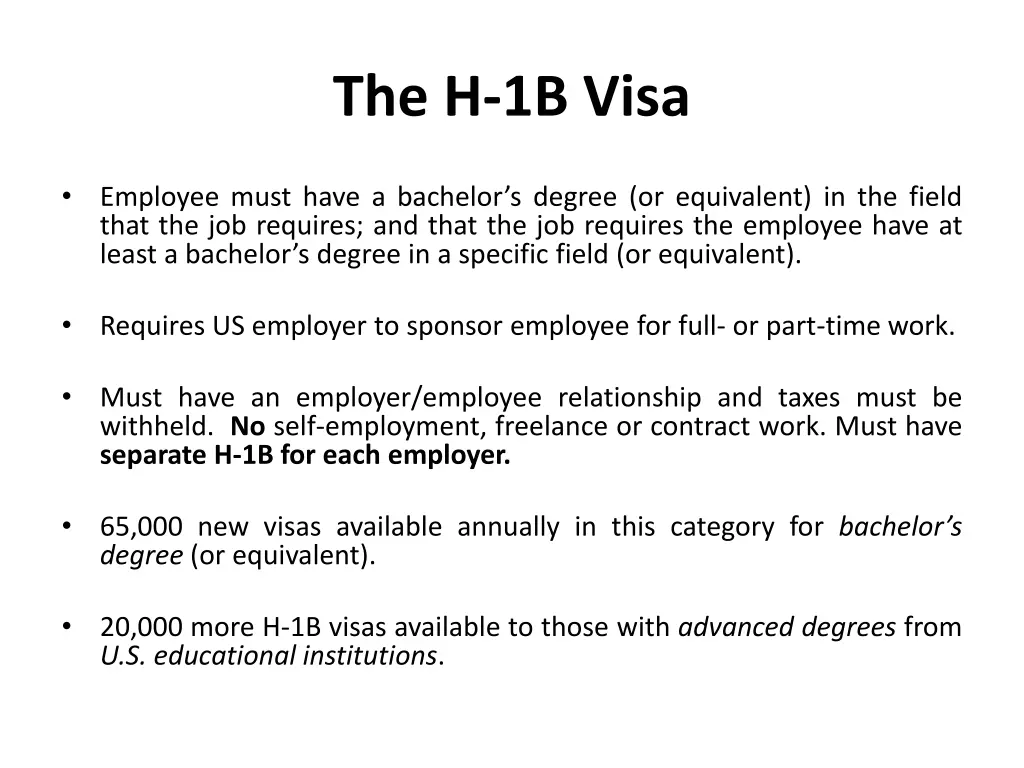 the h 1b visa