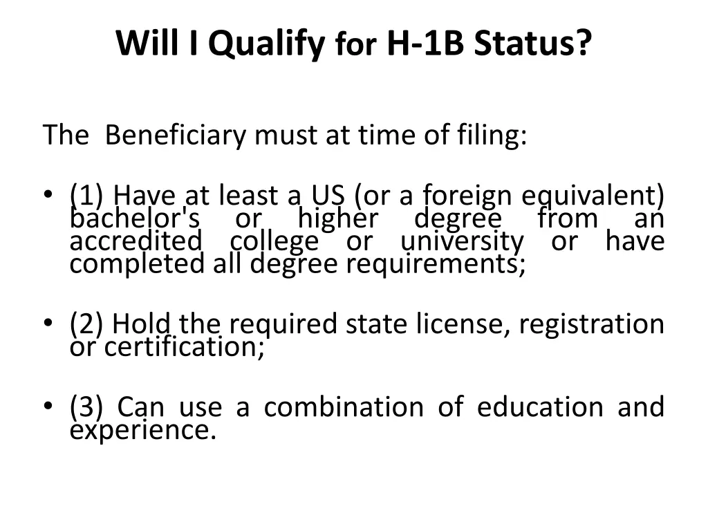 will i qualify for h 1b status