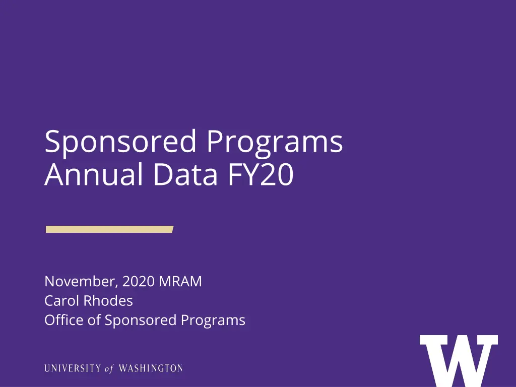 sponsored programs annual data fy20