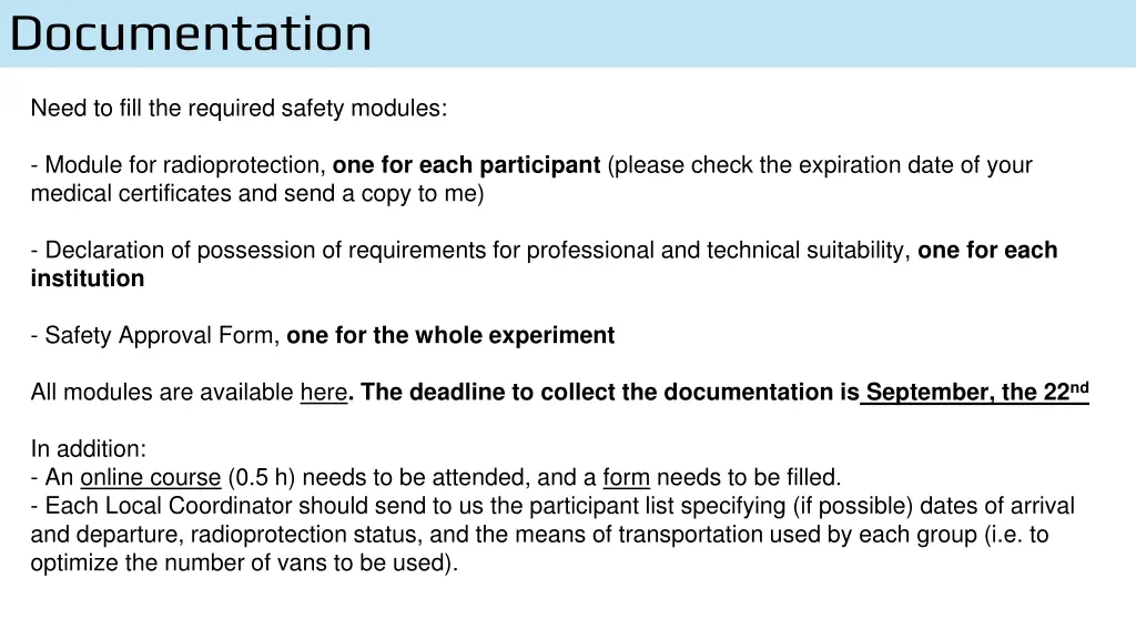 documentation