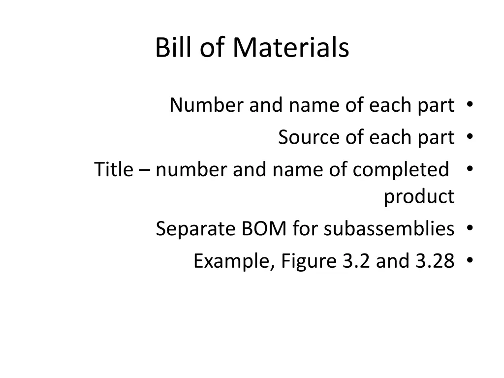 bill of materials