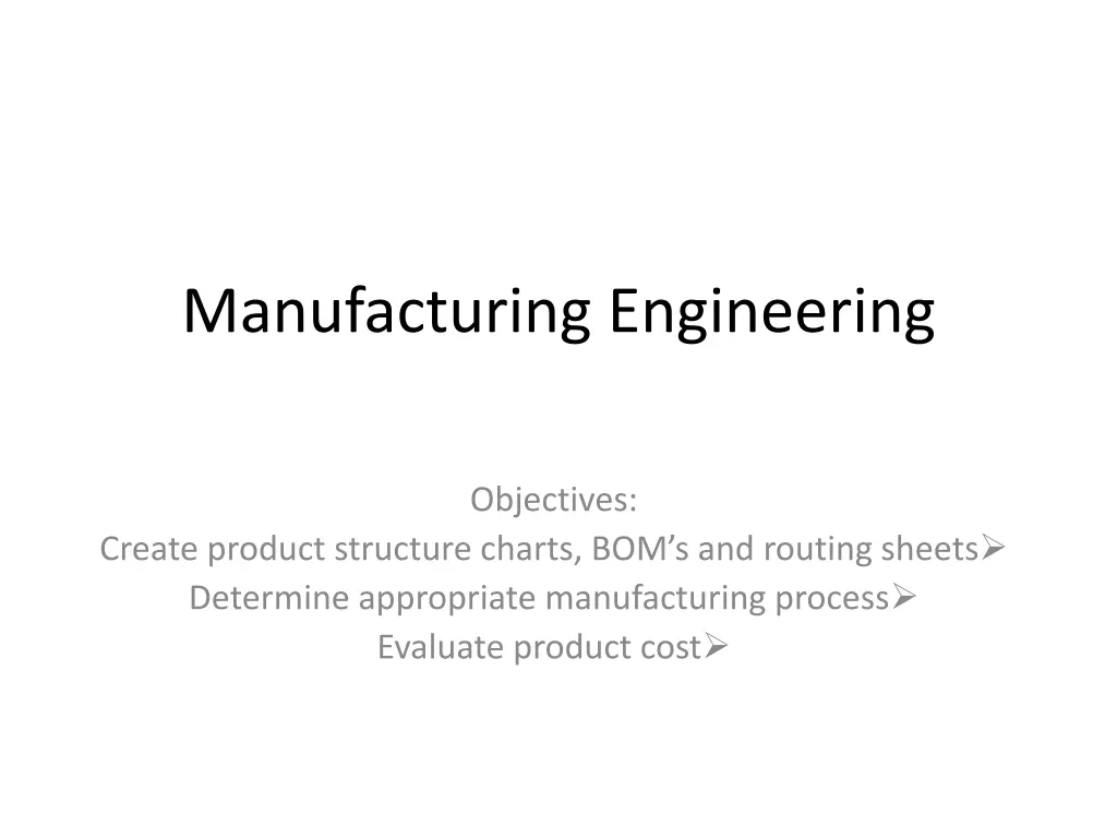 manufacturing engineering