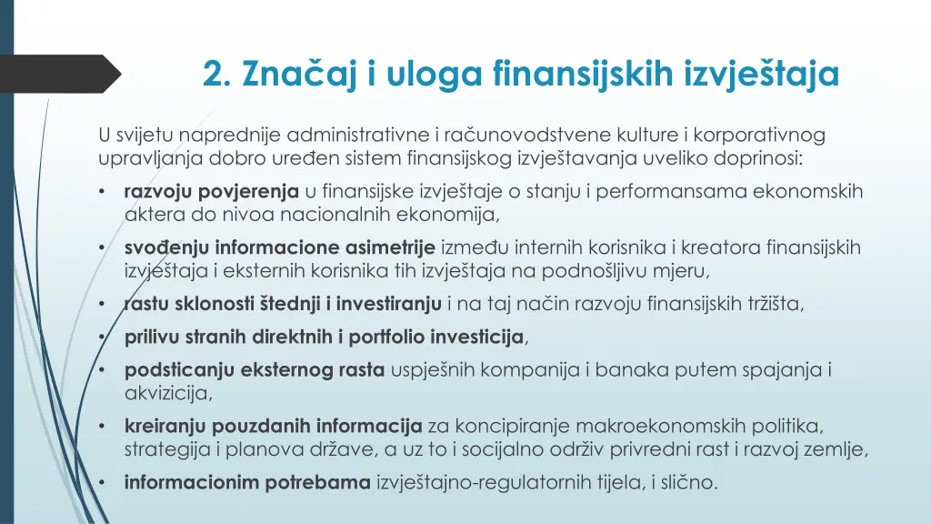 2 zna aj i uloga finansijskih izvje taja