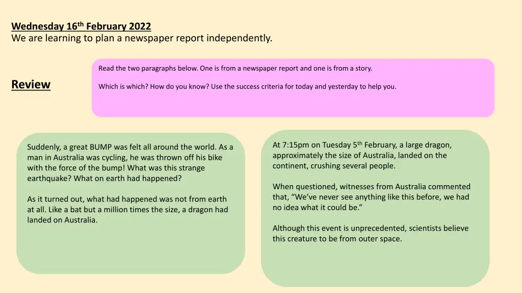 wednesday 16 th february 2022 we are learning 1