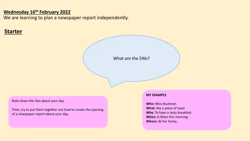wednesday 16 th february 2022 we are learning 2