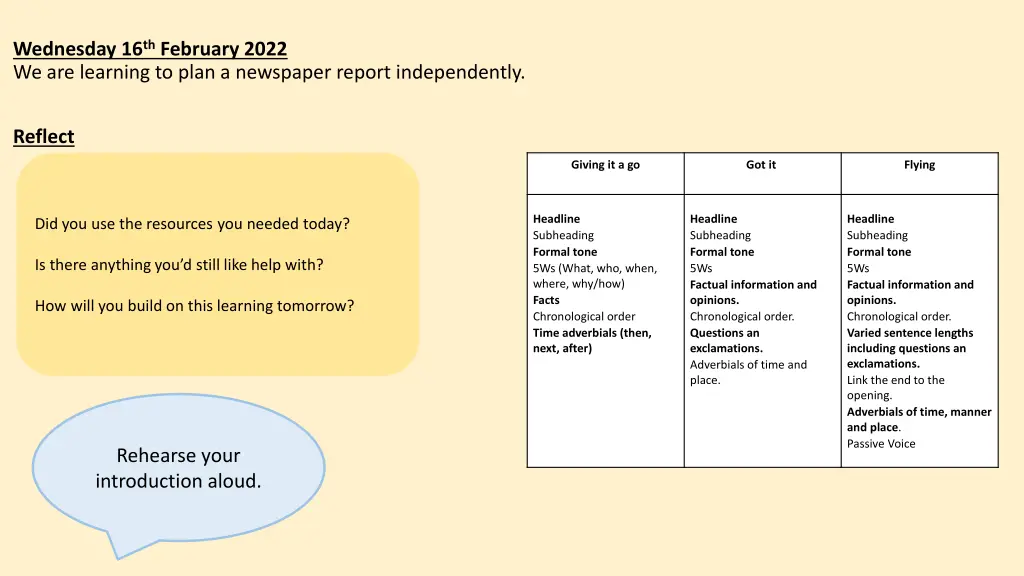 wednesday 16 th february 2022 we are learning 9