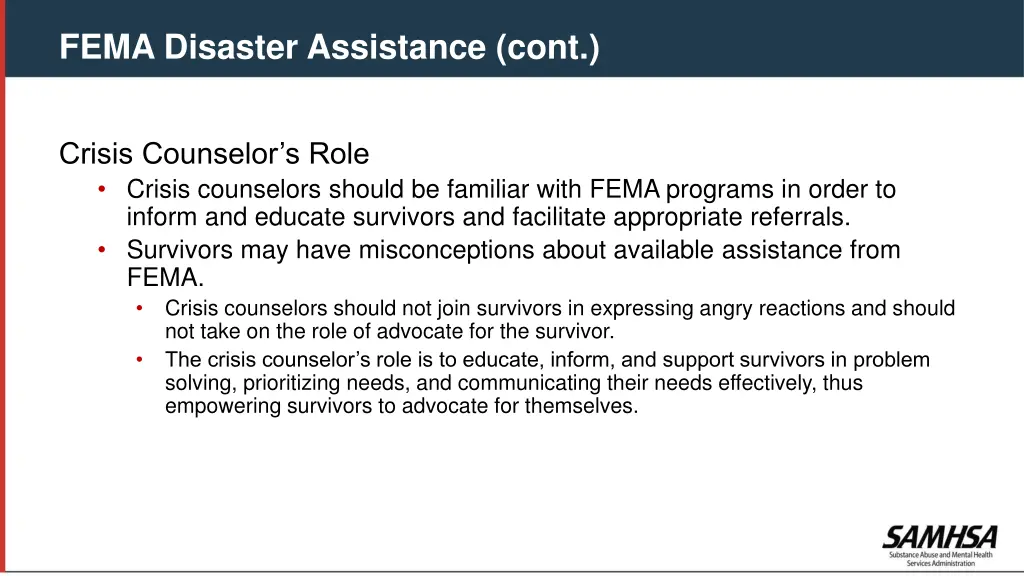fema disaster assistance cont 11