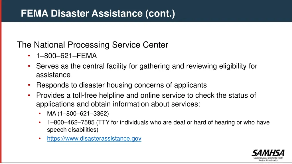 fema disaster assistance cont 9