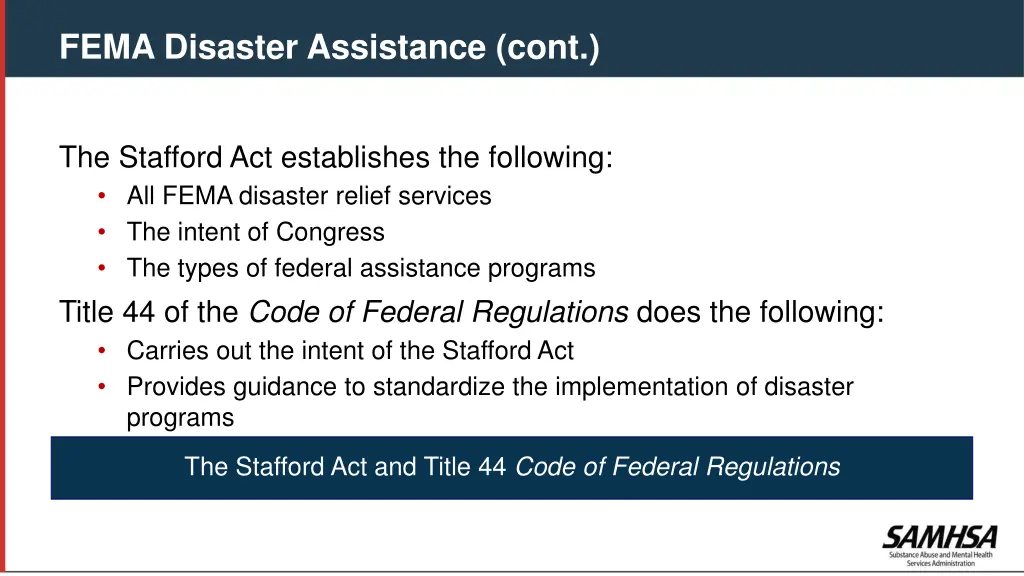fema disaster assistance cont