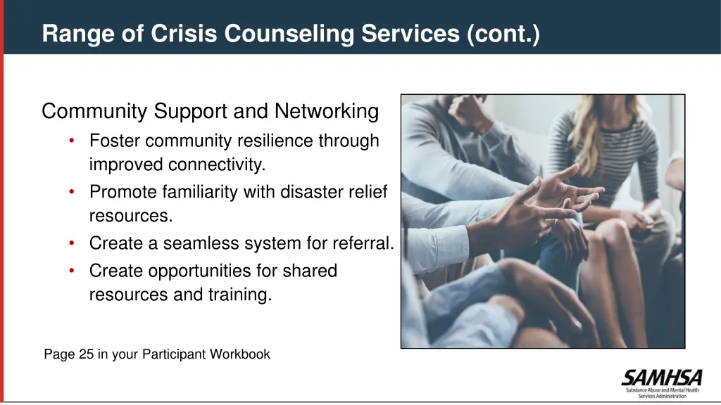 range of crisis counseling services cont 10