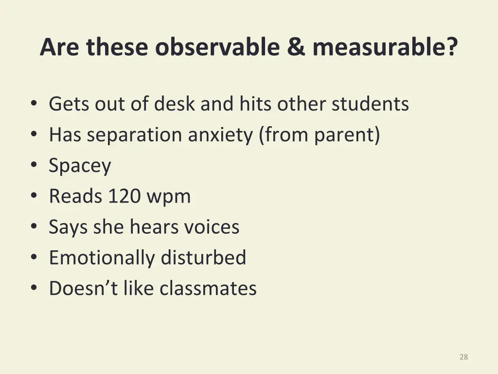 are these observable measurable
