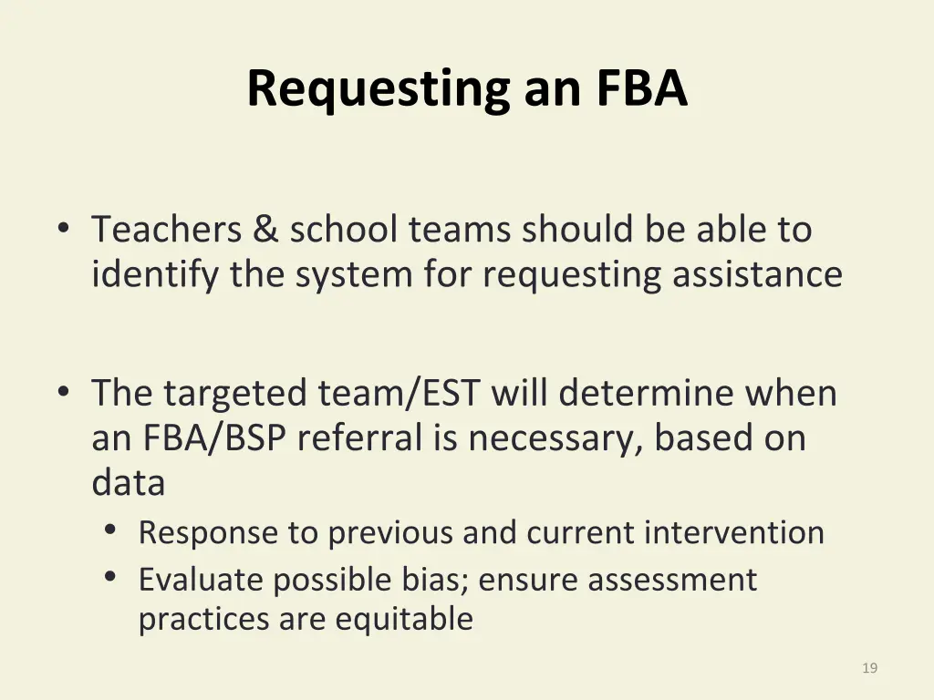 requesting an fba
