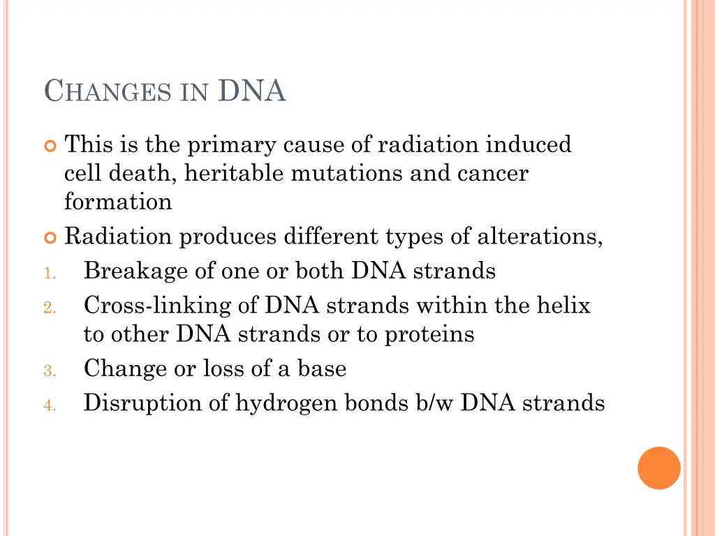 c hanges in dna