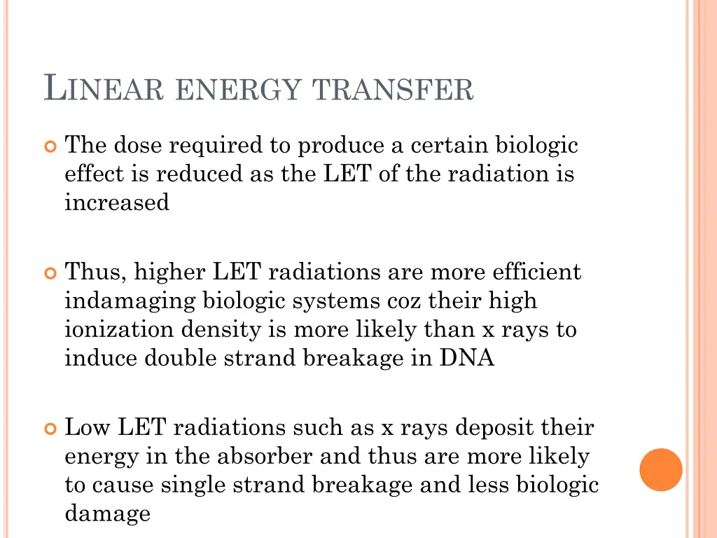 l inear energy transfer