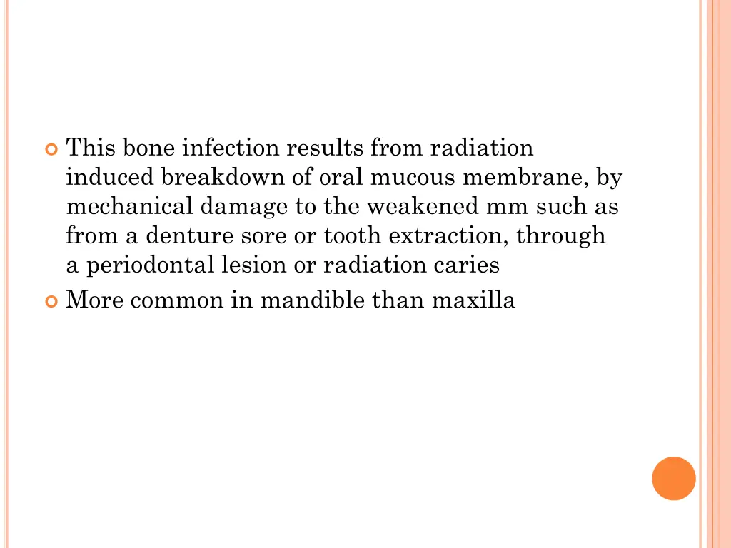 this bone infection results from radiation