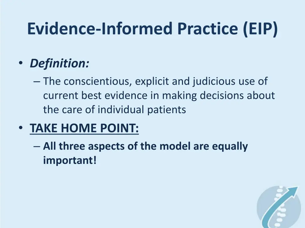 evidence informed practice eip 1