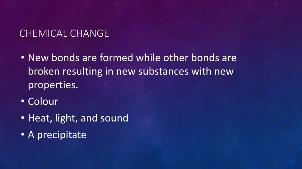 chemical change