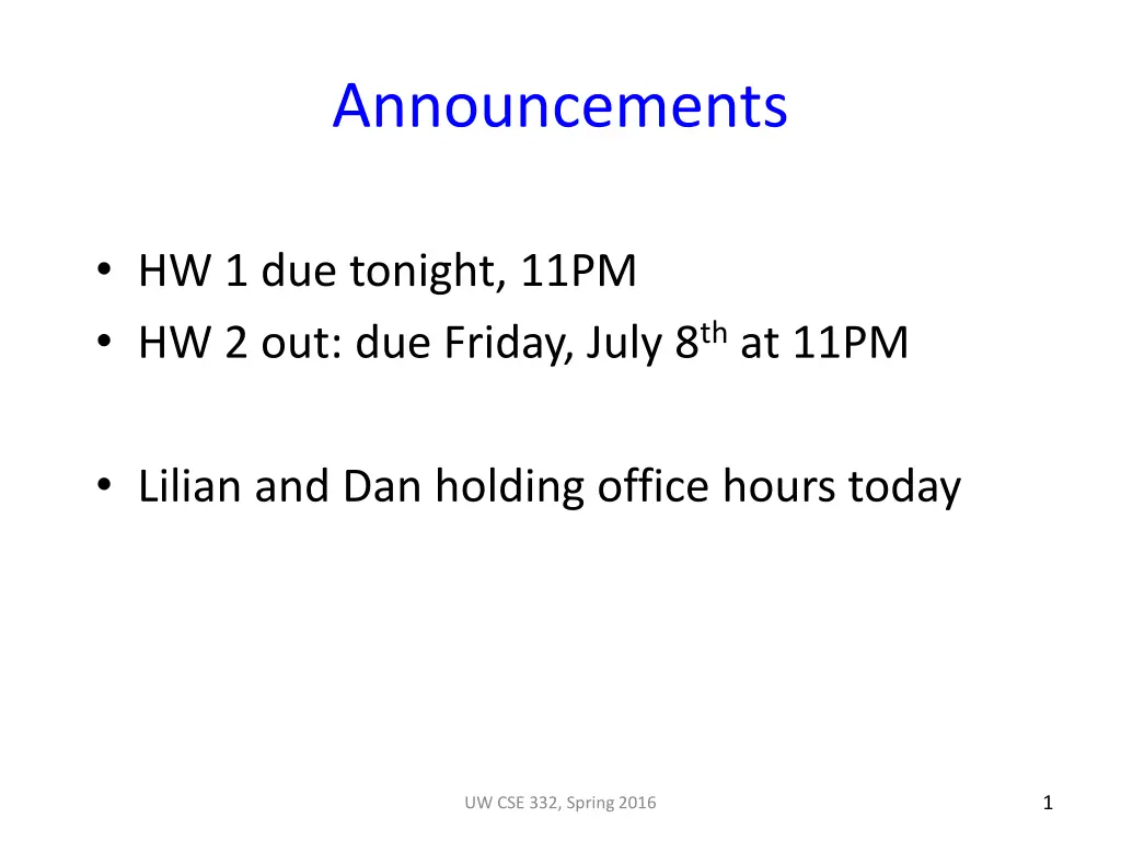 announcements