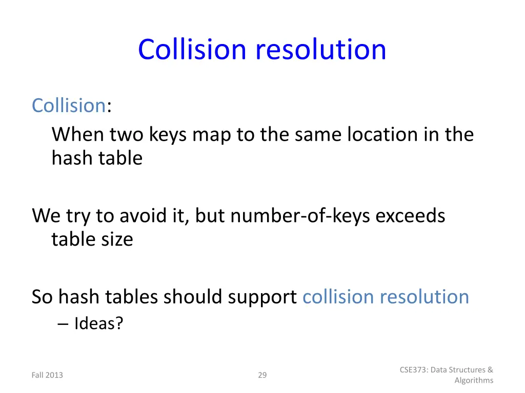 collision resolution