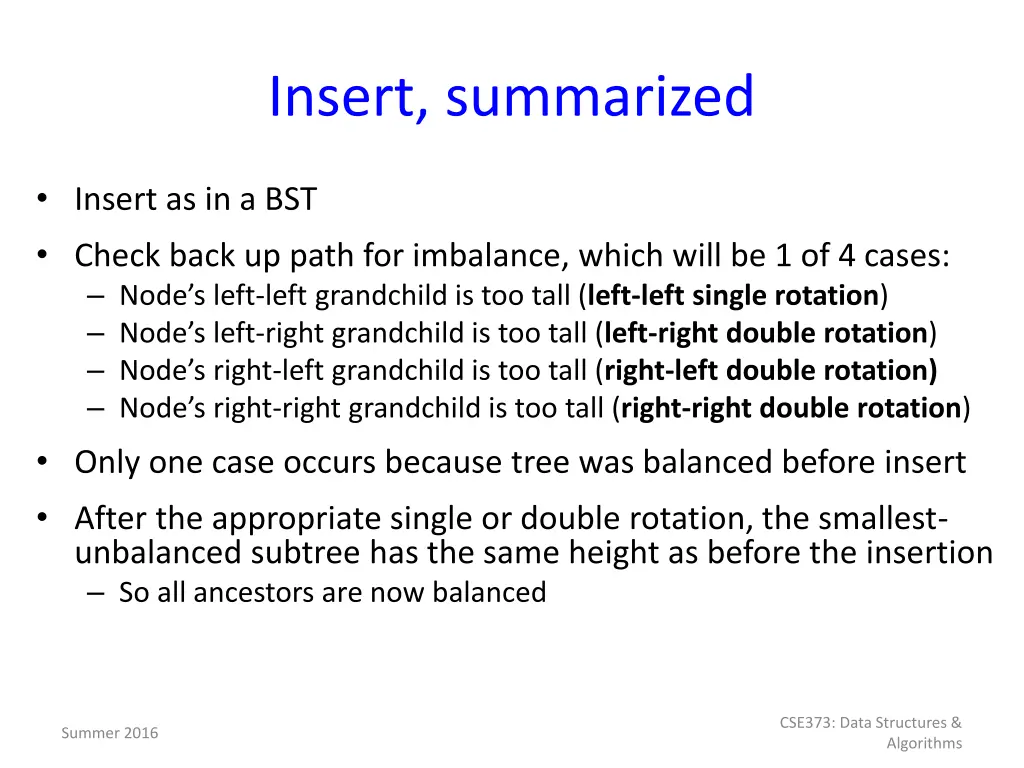 insert summarized