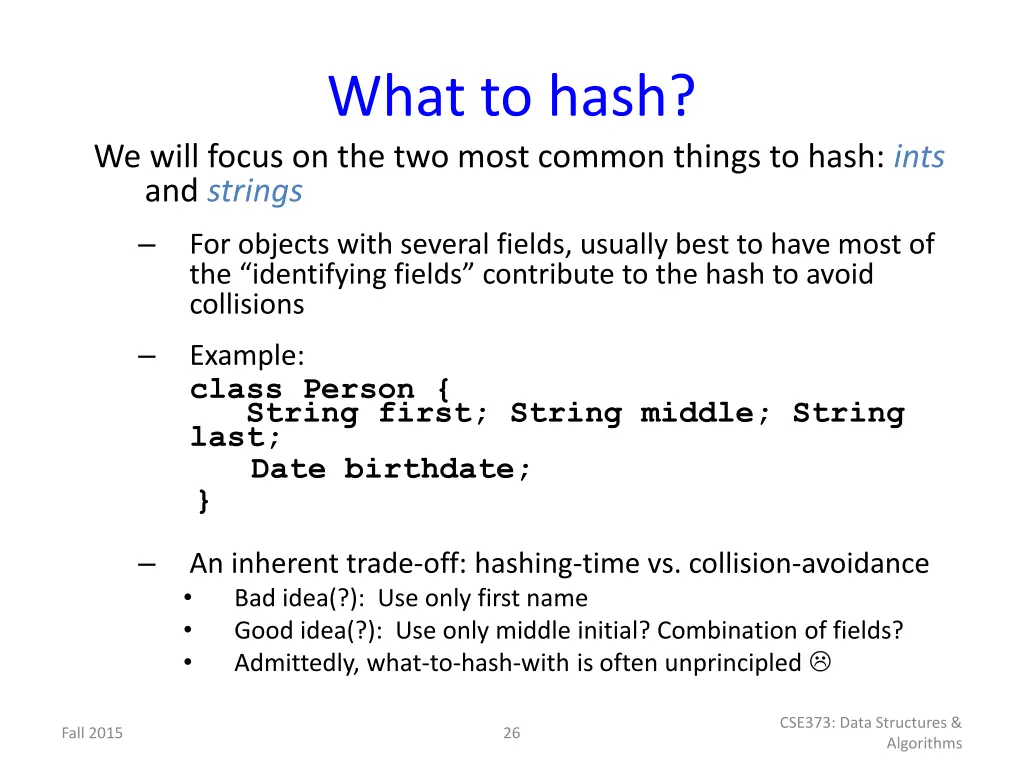 what to hash
