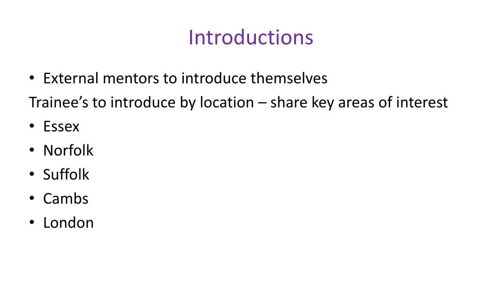 introductions