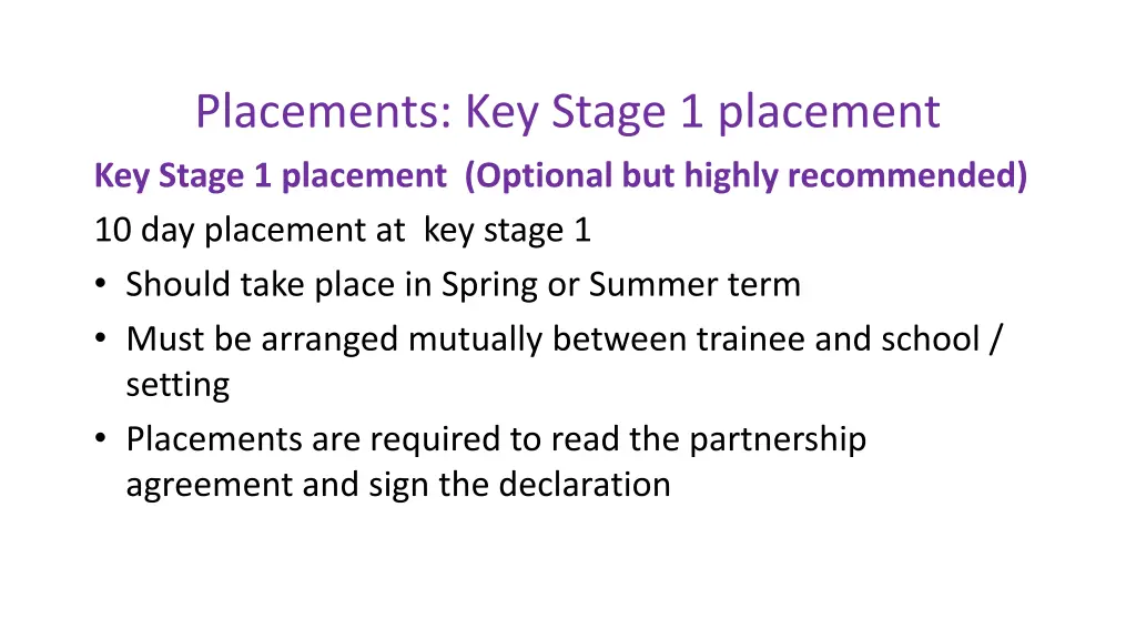 placements key stage 1 placement key stage