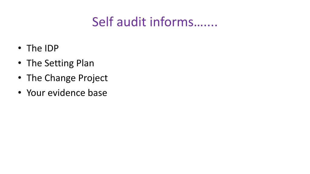 self audit informs