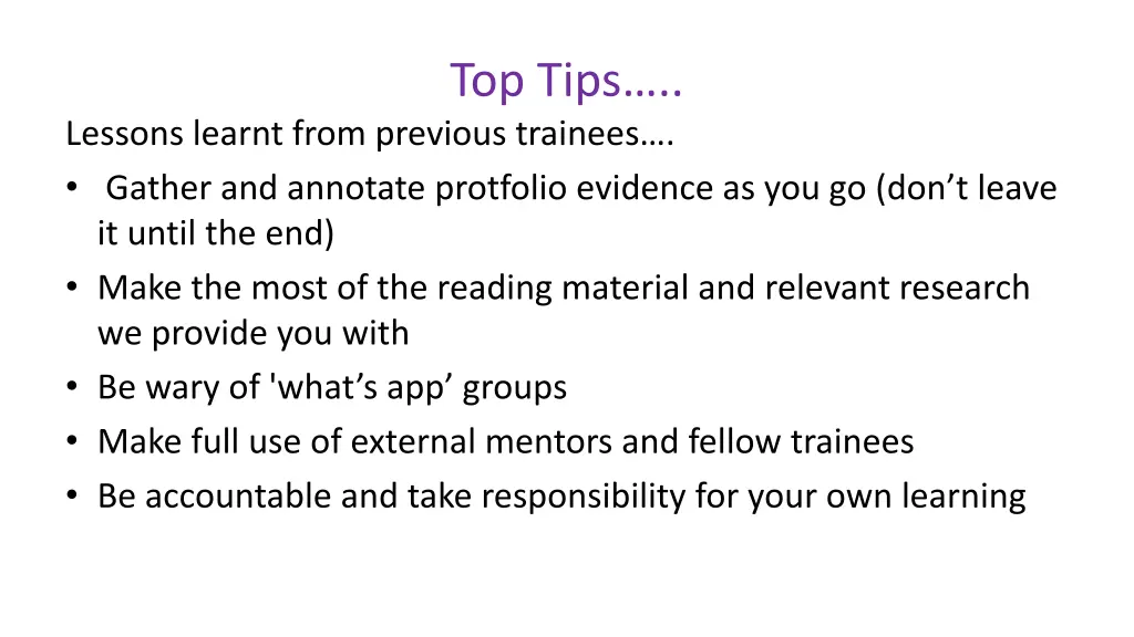 top tips
