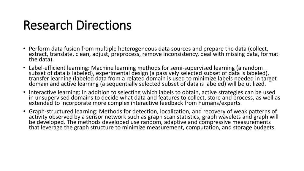 research directions research directions