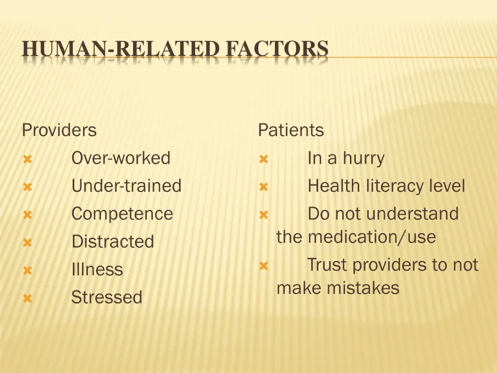human related factors