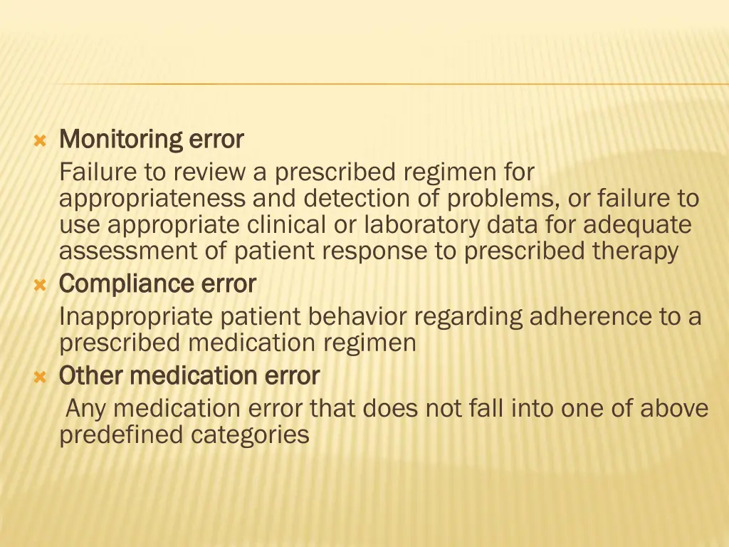 monitoring error monitoring error failure