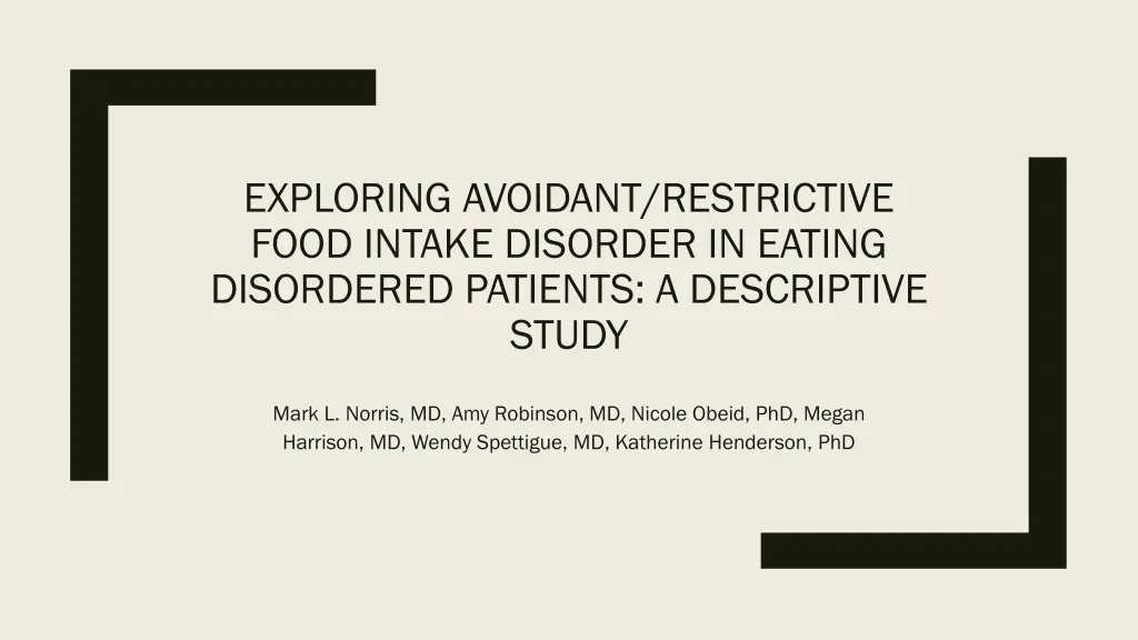 exploring avoidant restrictive food intake