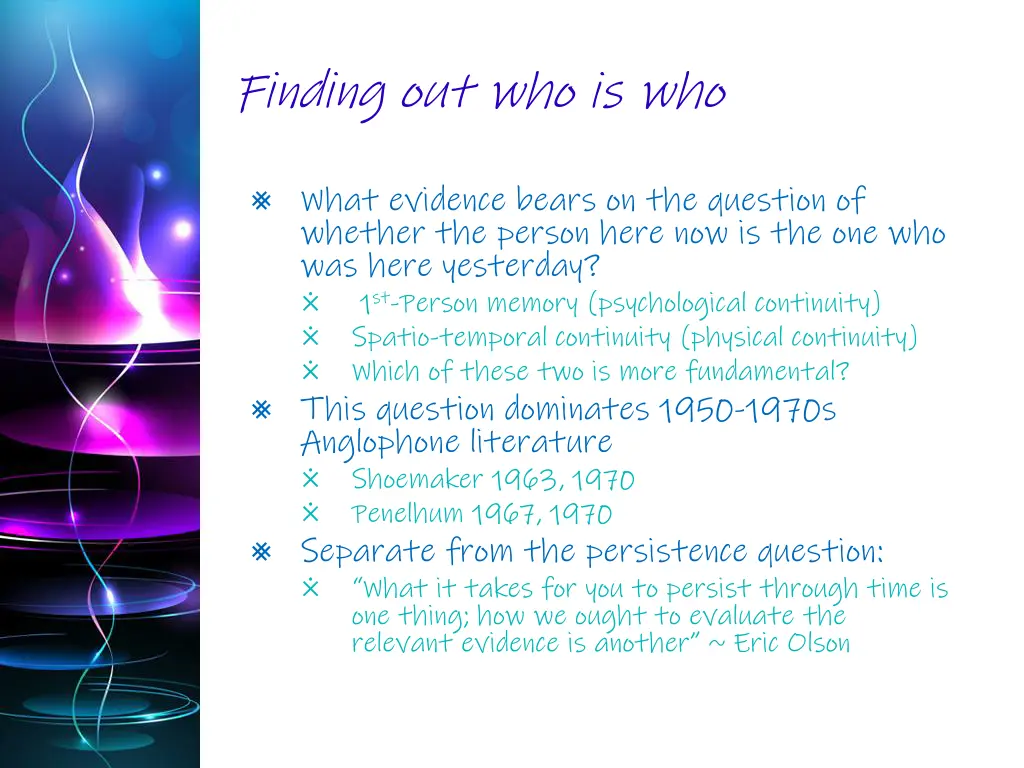 finding out who is who