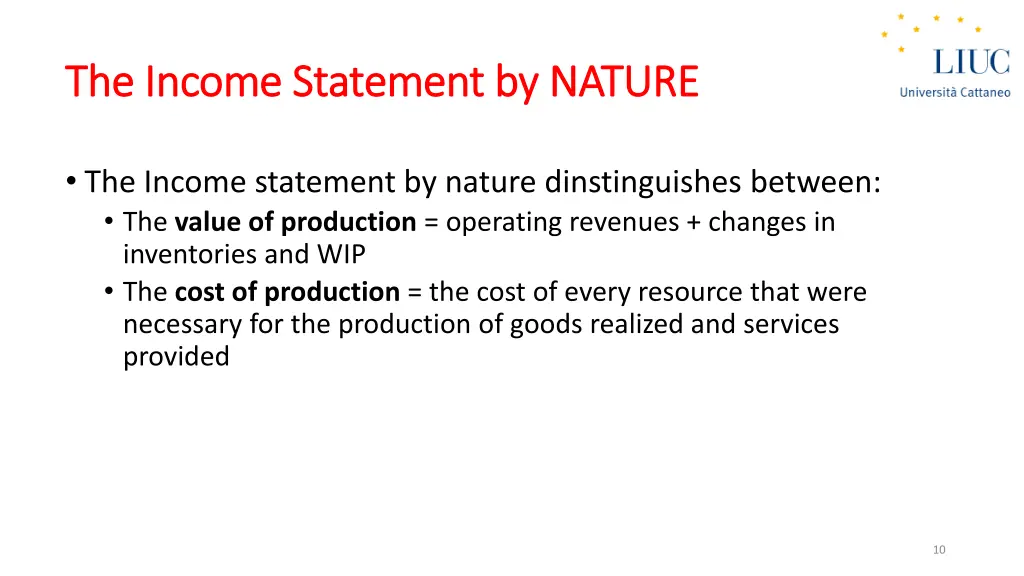 the the income income statement by nature